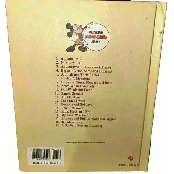 Walt Disney My First Wordbook,Volume 16, Fun to Learn Library Bantam Books Rare - Picture 3 of 3